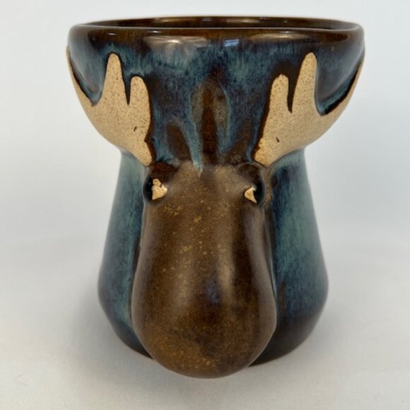 Birchstone Pottery Maine RAD Design Moose Elk Stoneware Vase / Egg Separator - Picture 2 of 10